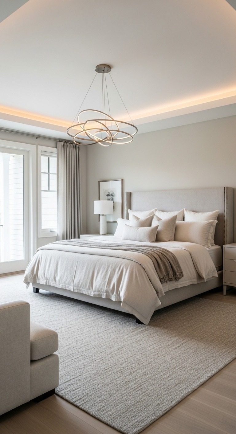 Luxury Master Bedroom with Soft Glow Tray Ceiling