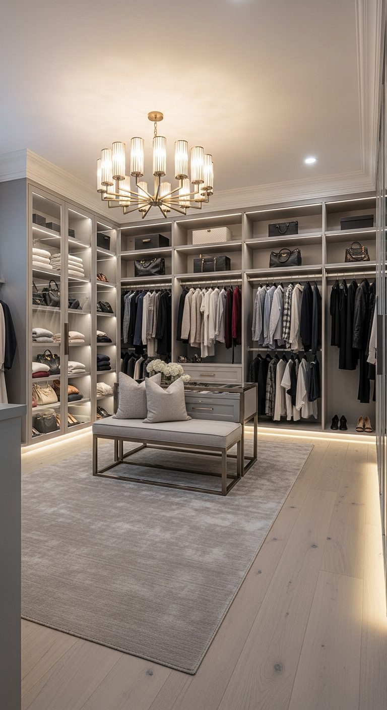 Walk-In Closet Design Ideas with Stylish Ceiling Inspiration