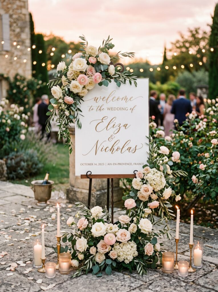 Elegant Wedding Welcome Sign Ideas That Feel Timeless & Luxury ✨