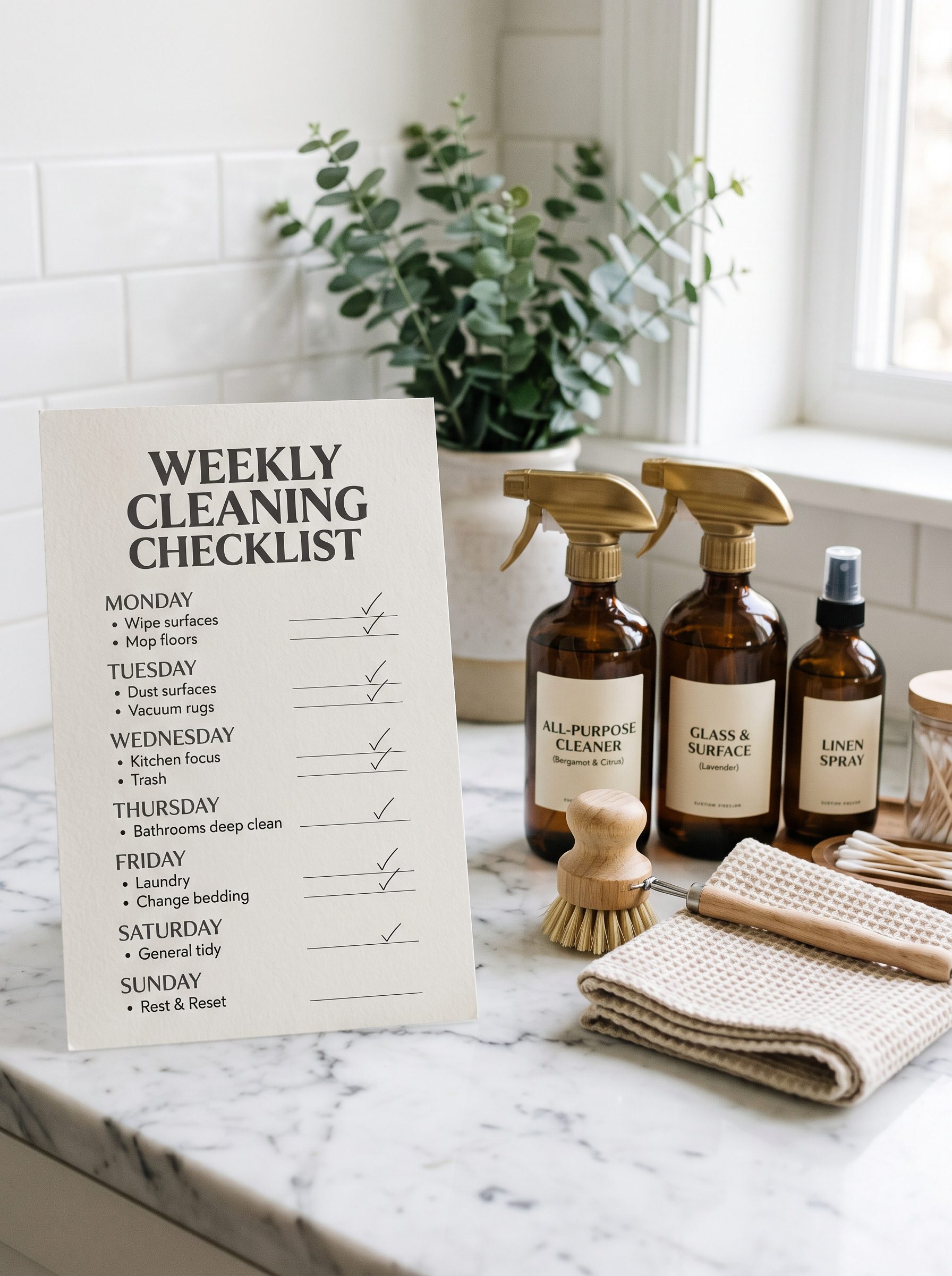 The Ultimate Weekly Cleaning Checklist That Actually Keeps Your Home Spotless