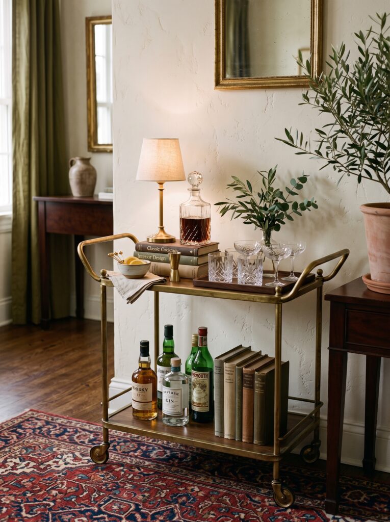 Vintage Bar Cart Ideas That Make Any Room Feel Collected and Expensive
