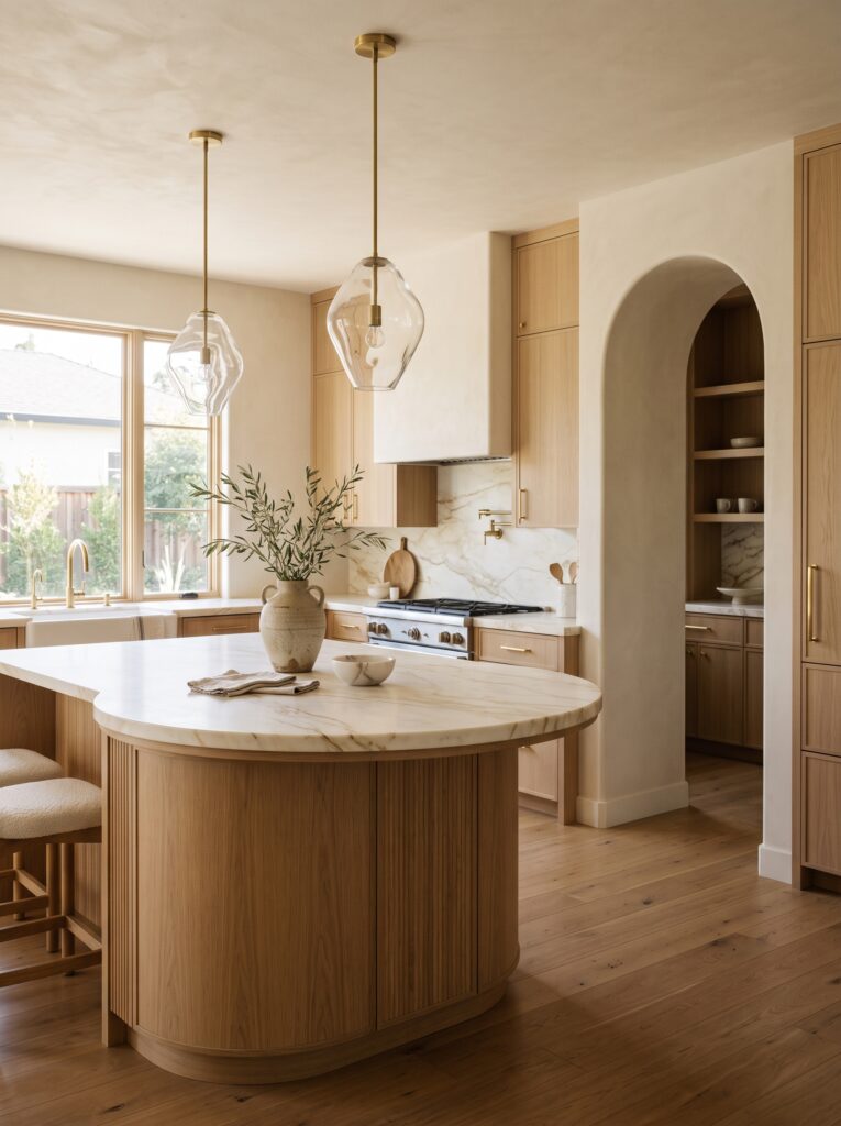 Curved Kitchen Ideas That Make a Home Feel Softer & More Expensive