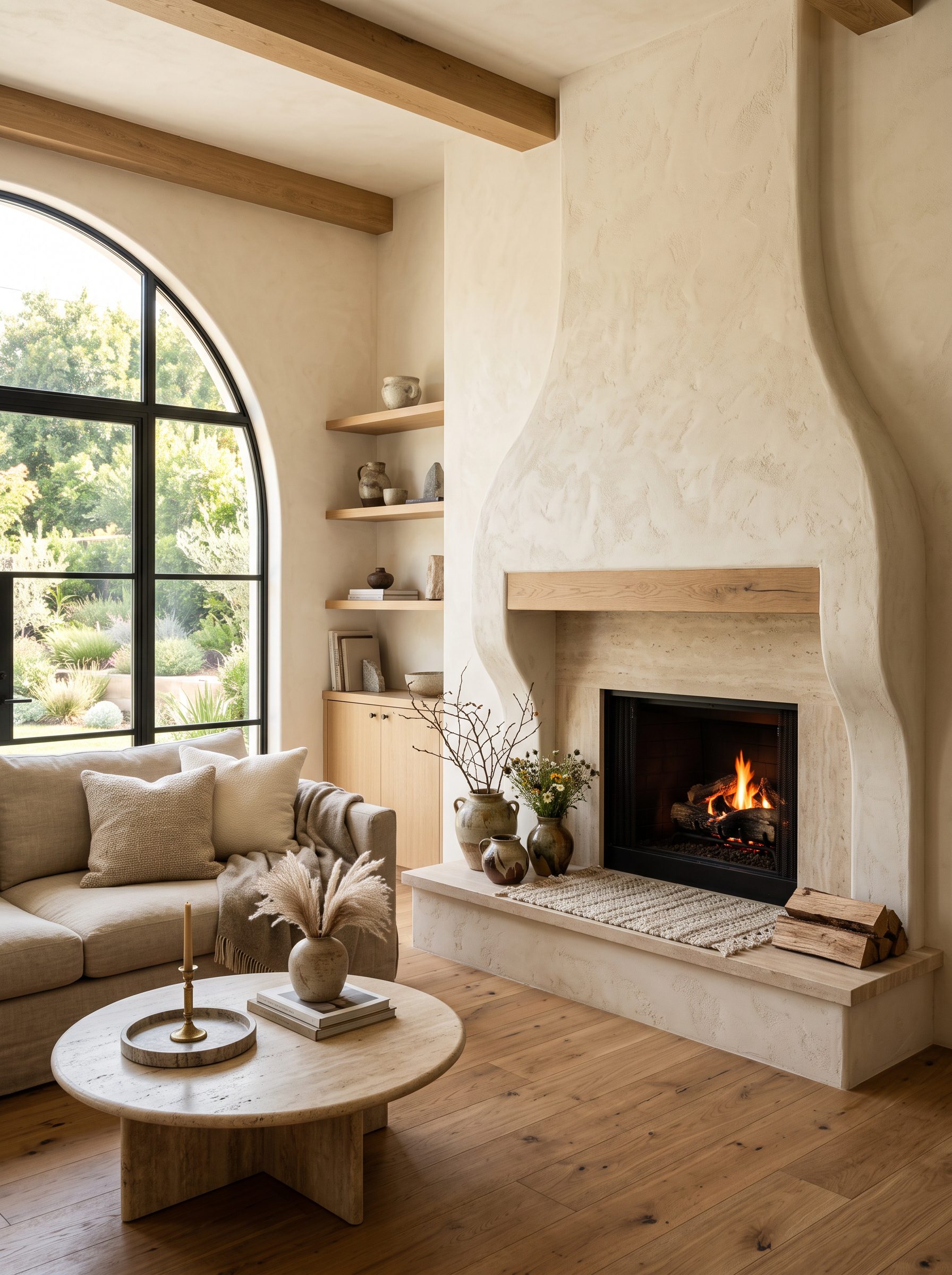 Plaster Fireplace Ideas for a Soft, Organic Luxury Look