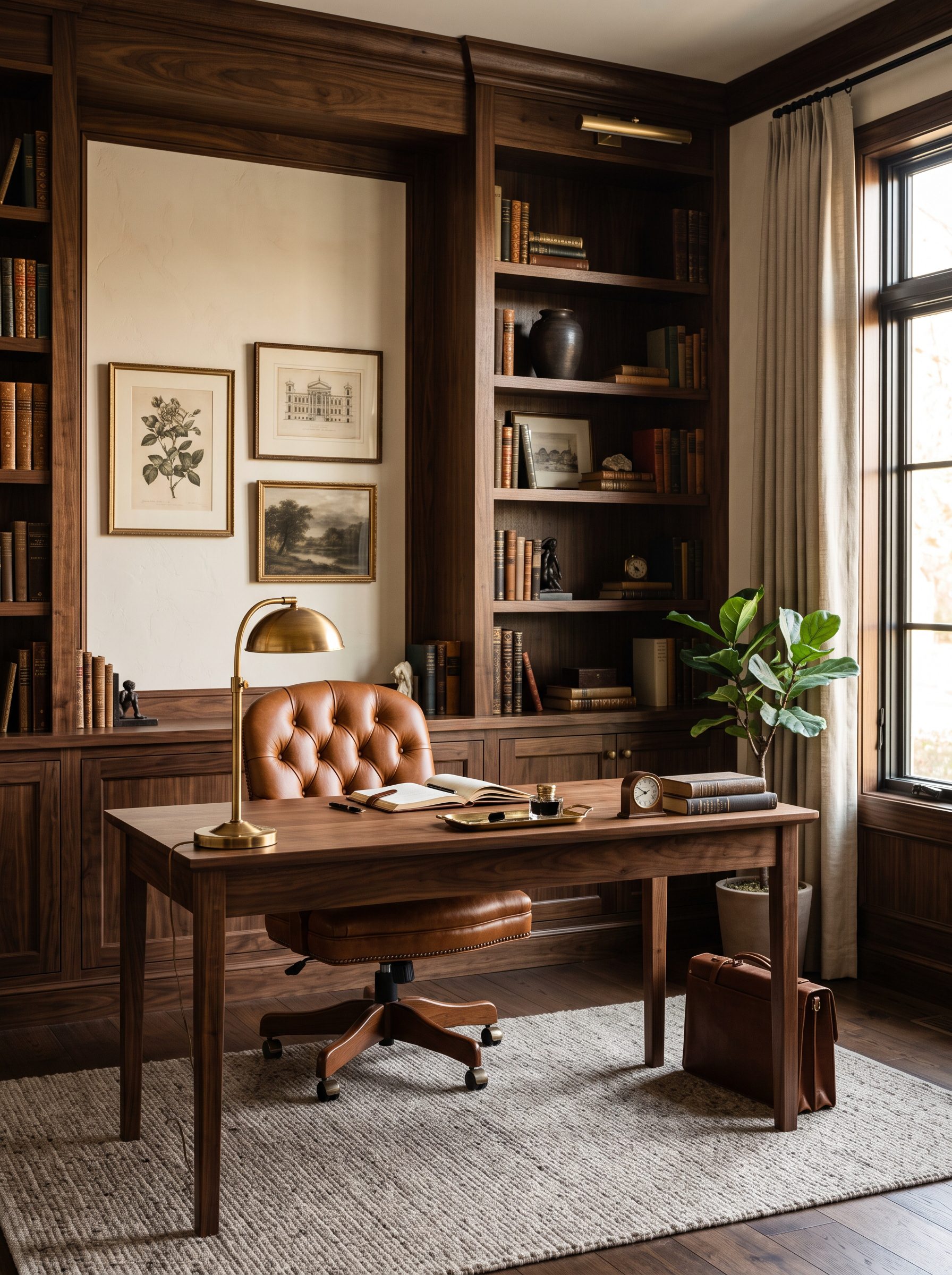 Dark Wood Home Office Ideas That Feel Rich, Cozy & Expensive