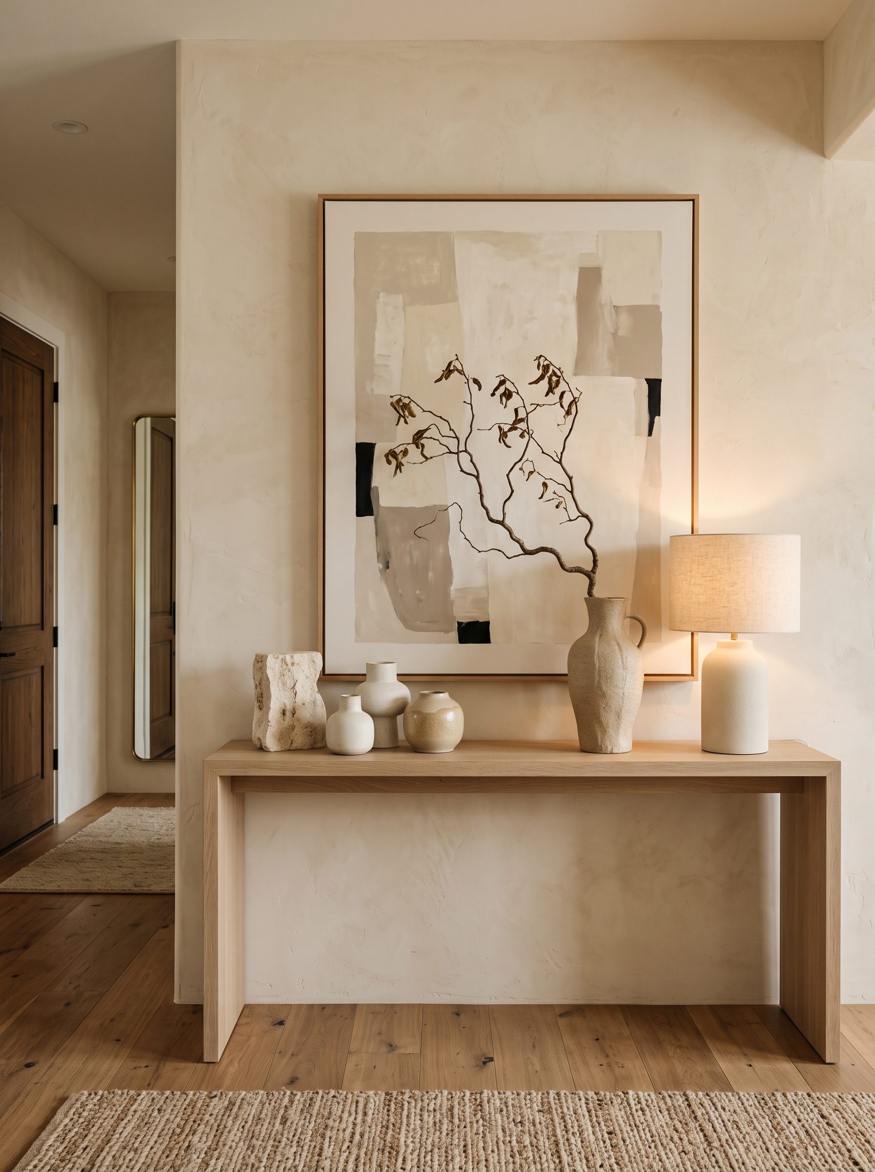 Monochromatic Console Styling Ideas for a Quiet-Luxury Entry