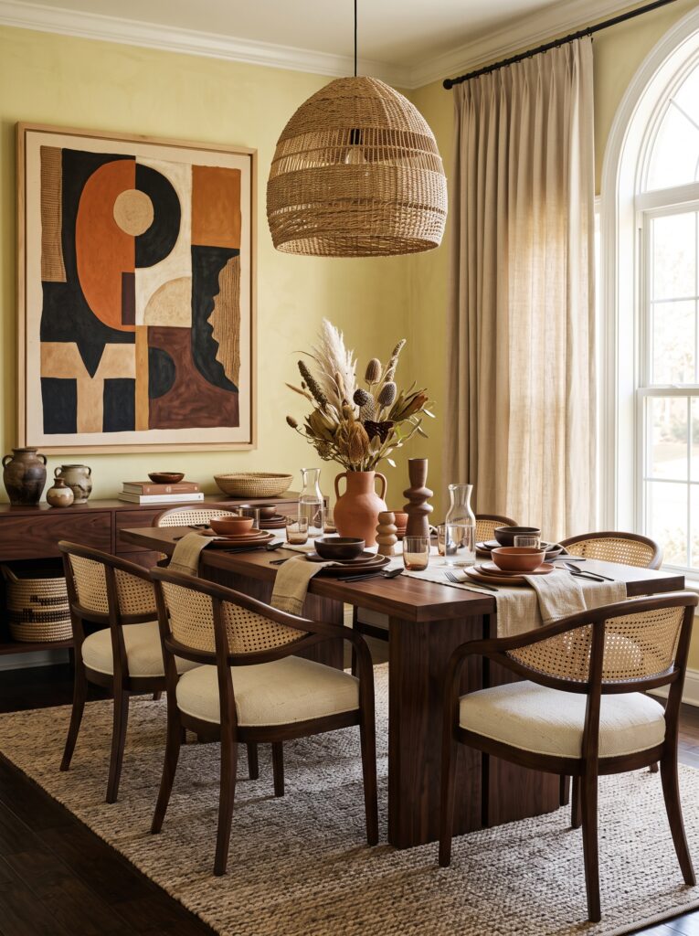 Afrohemian Dining Room Ideas for a Warm, Collected Home