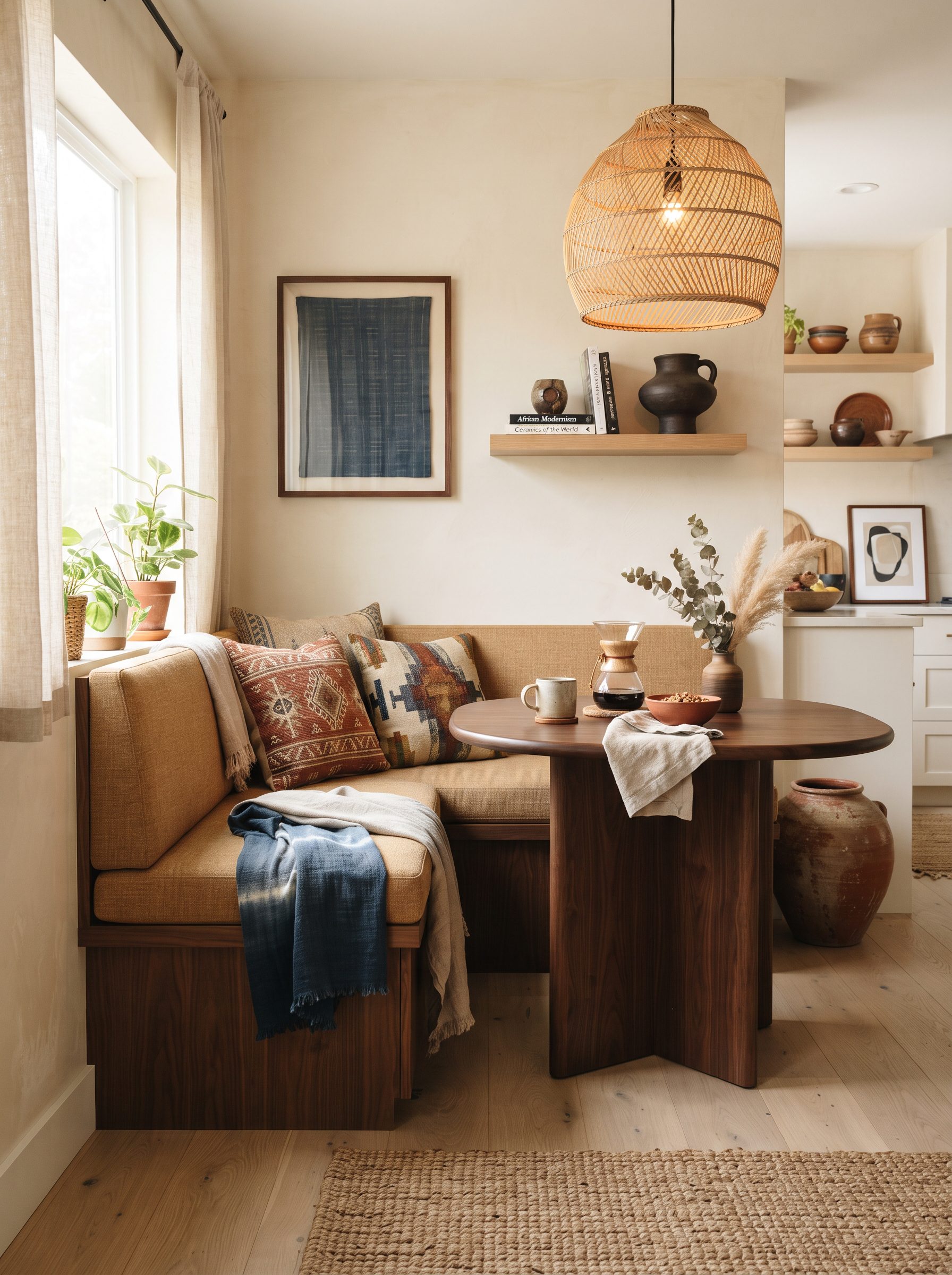 Afrohemian Home Decor Ideas for a Warm, Artful Breakfast Nook