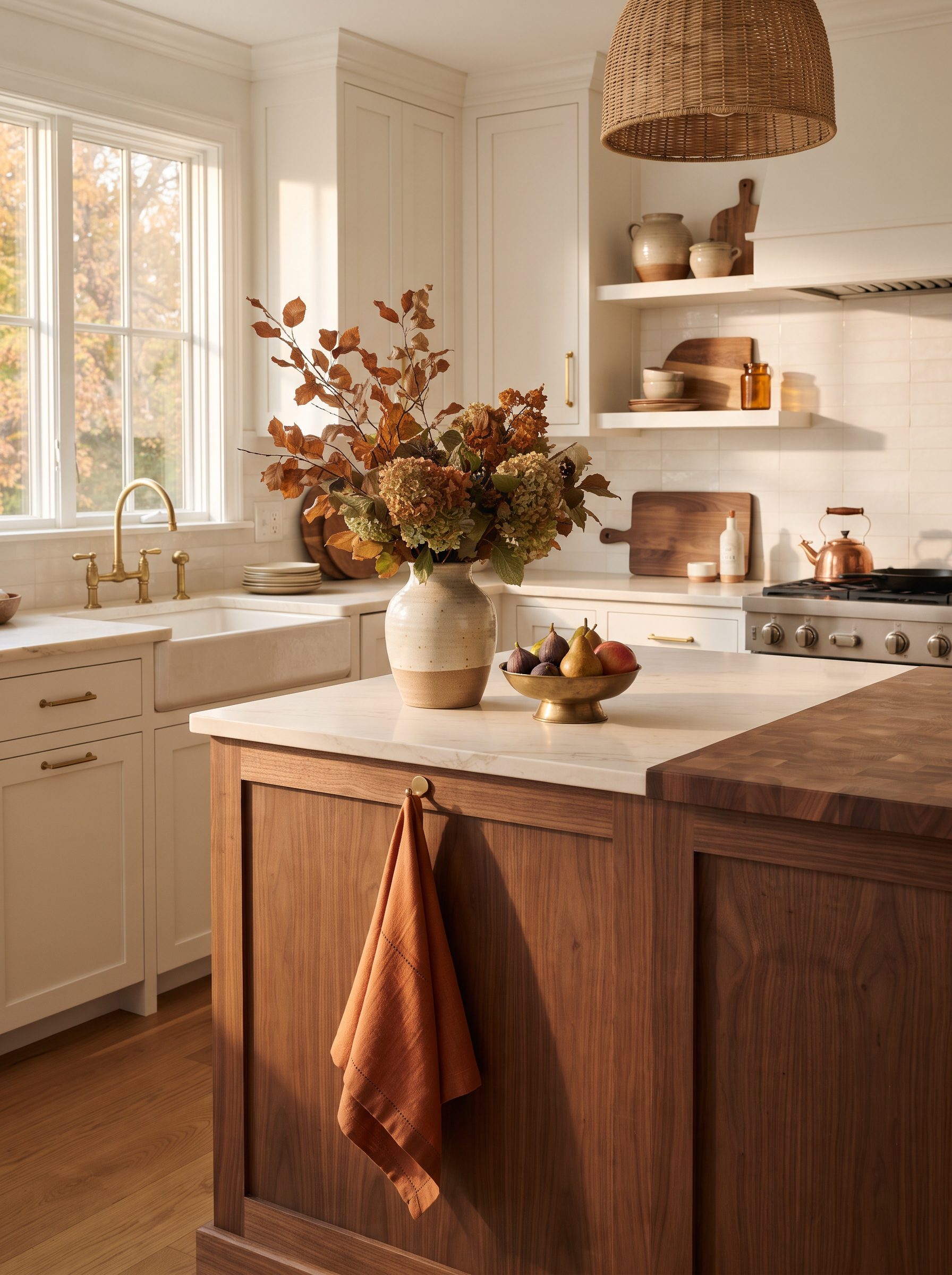 Elegant Fall Kitchen Decor in the New Persimmon Color Palette