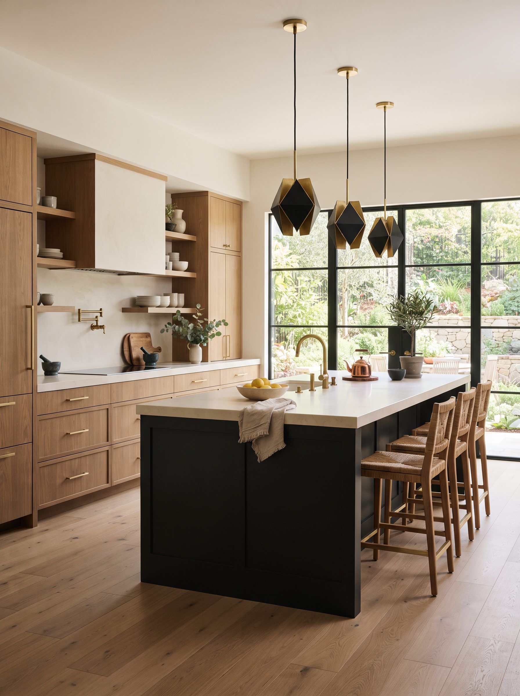 White Oak and Black Kitchen Ideas for a Modern Timeless Home