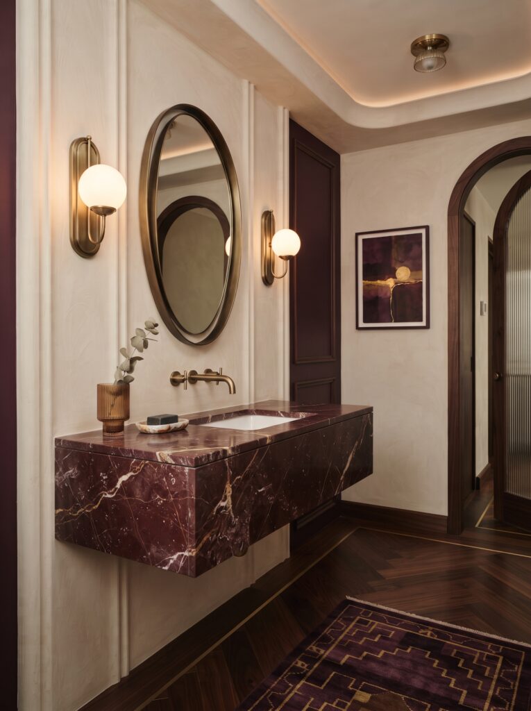 Neo Deco Powder Room Ideas for a Luxe Small Bathroom