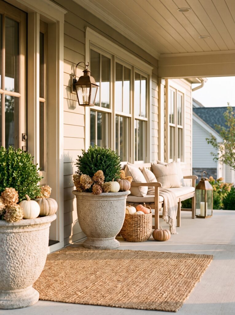 Elegant Early-Fall Front Porch Ideas for a Cozy American Home