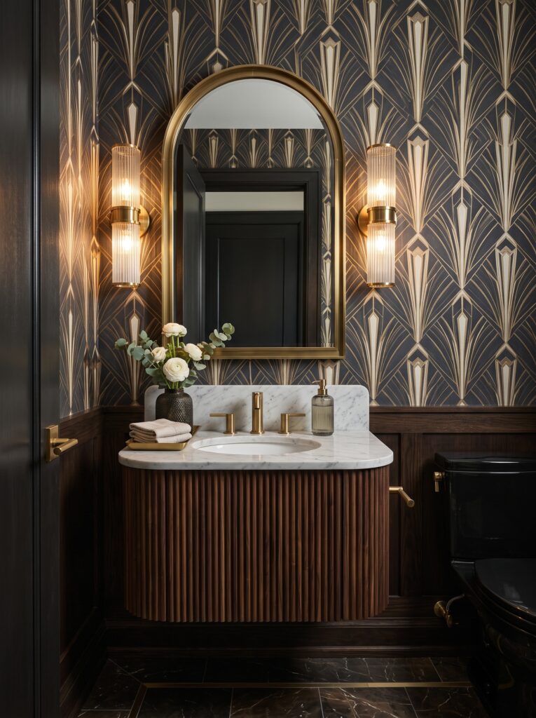 Neo Deco Powder Room Ideas: How to Turn a Small Bathroom Into a Luxurious Statement Space