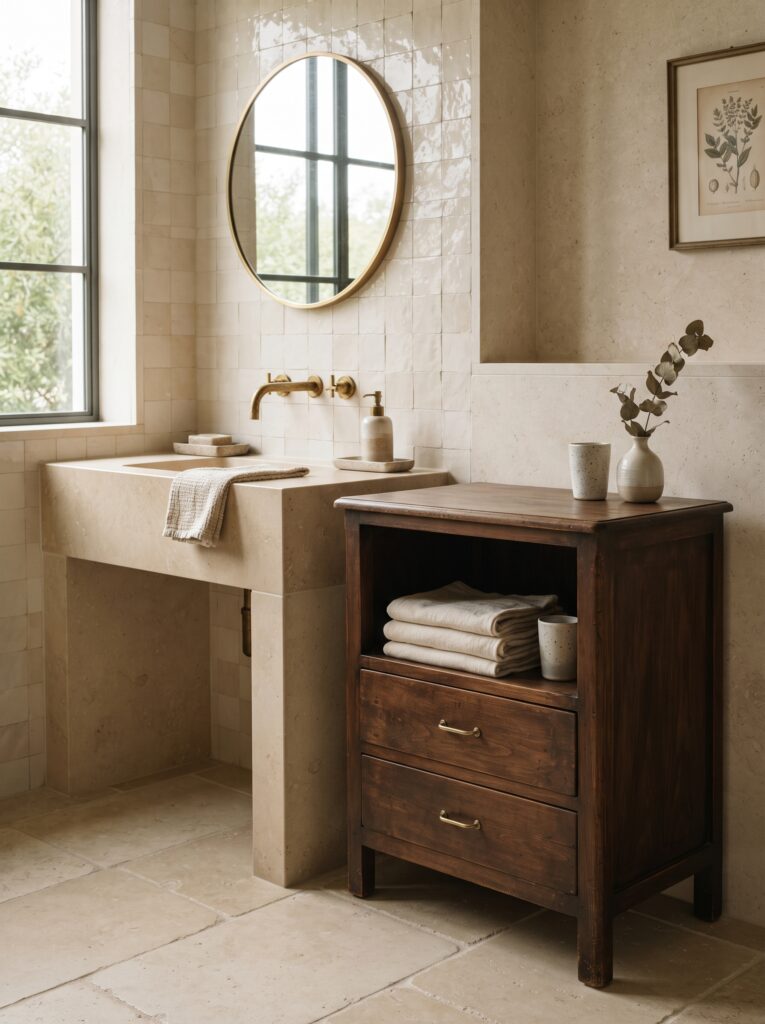 The Vintage Cabinet Trick That Makes a Bathroom Feel Custom