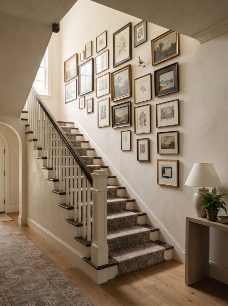 Staircase Wall Decor Ideas: How to Create a Collected Gallery Look