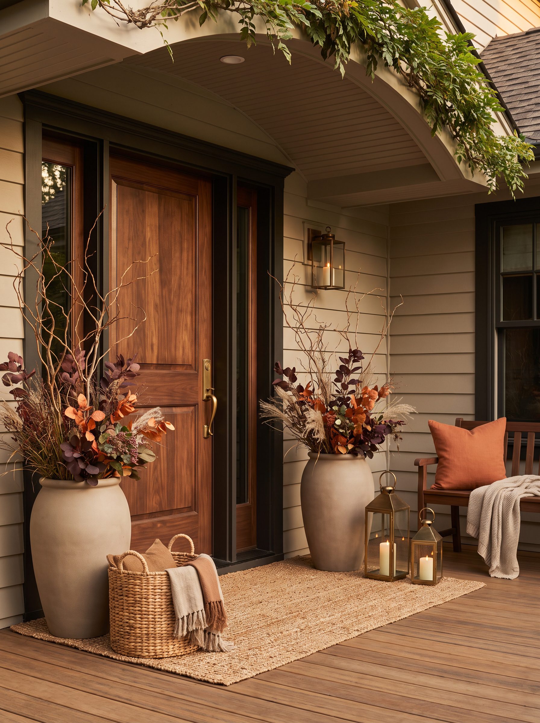 Sophisticated Early Fall Front Porch Ideas Without the Pumpkin Overload