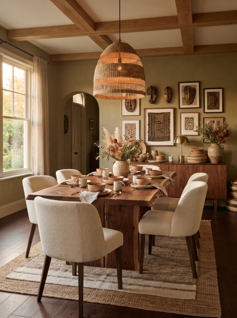 Afrohemian Dining Room Ideas for a Warm, Collected and Sophisticated Home